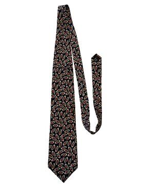 Christian Dior Monsieur Silk Tie Navy Red Gold Geometric Pattern Made in USA Vin